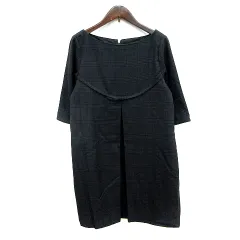 ブロードゥリー&コー Broderie&Co ナノユニバース ワンピース ミニ チェック 長袖 F ダークグレー /MN