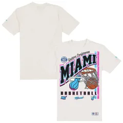 ニューエラ レディース トップス Tシャツ ヴィンテージ Mens New Era Creamiami Heat Oversized City Edition Remix Vintage TShirt Hea Beige ベージュ