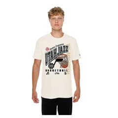 ニューエラ レディース トップス Tシャツ ヴィンテージ Mens New Era Cream Utah Jazz Oversized City Edition Remix Vintage TShirt Jaz Beige ベージュ