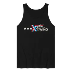 アニメキャラクター レディース トップス Tシャツ ロゴ グラフィック Licensed Character Menstar Wars XWing Americana Logo Graphic Tank Top Black ブラック