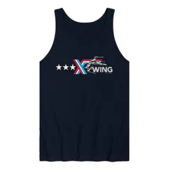 アニメキャラクター レディース トップス Tシャツ ロゴ グラフィック Licensed Character Menstar Wars XWing Americana Logo Graphic Tank Top Navy ネイビー