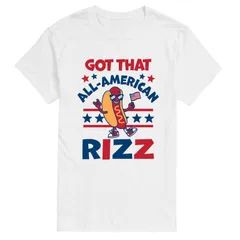 アニメキャラクター レディース トップス Tシャツ グラフィック Licensed Character Mens Gothat AllAmerican Rizz Hotdographic Tee White ホワイト