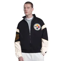 スターター レディース アウター ジャケット・ブルゾン Tシャツ パーカー Menstarter Black Pittsburgh Steelers The Gust FullZip Hoodie Sのサムネイル
