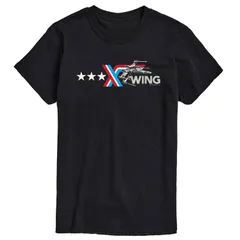 アニメキャラクター レディース トップス Tシャツ ロゴ グラフィック Licensed Character Menstar Wars XWing Americana Logo Graphic Tee Black ブラック