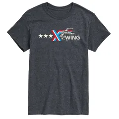 アニメキャラクター レディース トップス Tシャツ ロゴ グラフィック Licensed Character Menstar Wars XWing Americana Logo Graphic Tee Heather Charcoal チャコール