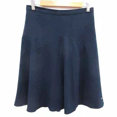 トミーヒルフィガー TOMMY HILFIGER フレアスカート ひざ丈 4 XS 紺 ネイビー /YK ●RY