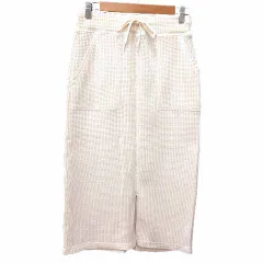 ジーユー GU タイトスカート ロング ワッフル地 S 白 ホワイト /YK ●RY