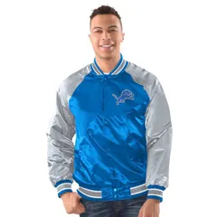 スターター レディース アウター ジャケット・ブルゾン Tシャツ Menstarter BlueSilver Detroit Lions Inductee FullSnap Varsity Jackeのサムネイル