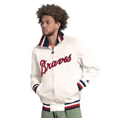 スターター レディース アウター ジャケット・ブルゾン キャップ ロゴ Menstarter White Atlanta Braves The Captain Cooperstown Logo Fulのサムネイル