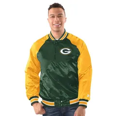 スターター レディース アウター ジャケット・ブルゾン Tシャツ Menstarter GreenGold Green Bay Packers Inductee FullSnap Varsity Jaのサムネイル