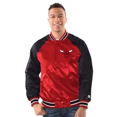 スターター レディース アウター ジャケット・ブルゾン Tシャツ MenstarteredBlack Chicago Bulls Inductee FullSnap Varsity Jacket Buのサムネイル