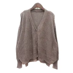 ジュノア JUNOAH カーディガン ニット 麻 リネン 茶 ブラウン /MN