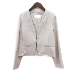 ナチュラルビューティー NATURAL BEAUTY ノーカラージャケット 総裏地 36 S 白 オフホワイト /MN