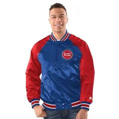 スターター レディース アウター ジャケット・ブルゾン Tシャツ Menstarter BlueRedetroit Pistons Inductee FullSnap Varsity Jacket Pのサムネイル