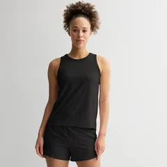 Tek Gear レディース トップス Tシャツ プリーツ Womens Tek Gear Pleated Easy Tank Top Mineral Black ブラック