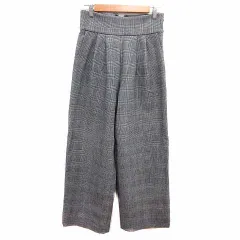 スピック&スパン Spick&Span ワイドパンツ ハイウエスト グレンチェック 36 S グレー /YK