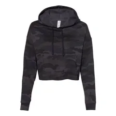 フロソ レディース トップス Tシャツ スウェット Floso Independentrading Co Womens Lightweight Crop Hooded Sweatshirt Black Camo ブラック