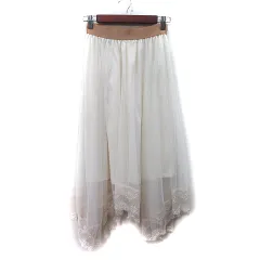 リリーブラウン Lily Brown フレアスカート ロング チュール レース F 白 オフホワイト /YI