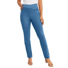 ジェシカロンドン レディース ボトムス デニムパンツ プラスサイズ プチ Jessica London Womens Plusize Petite Comfort Waistretch Denim StraightLeg Jean Dusty Indigo イ
