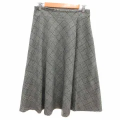 ジェイプレス J.PRESS フレアスカート ロング グレンチェック 11 L グレー /YK
