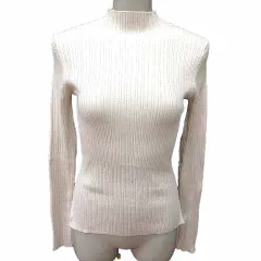 アズールバイマウジー AZUL by moussy ニット カットソー ハイネック 長袖 S 白 ホワイト /YK