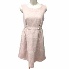 ジルバイジルスチュアート JILL by JILLSTUART ワンピース ミニ ビジュー ノースリーブ M ピンクベージュ /YK