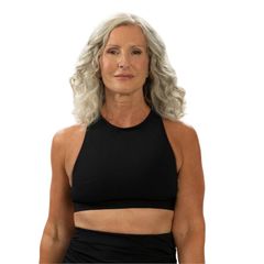 Dolfin Women's Aquashape High Neck Longline Bikini Swim Top (Black)
