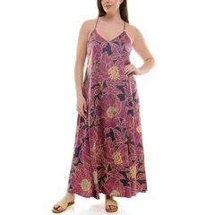 ニコルミラー レディース トップス ワンピース サテン マキシ Womens Nicole Miller Maxi Satin Slip Dress Nightshade Printのサムネイル