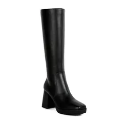 ロンドンラグ レディース シューズ ブーツ・レインブーツ ヒール London Rag Bouts Womens Block Heel MidCalf Boots Black ブラック