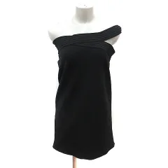 ザラ ZARA カットソー ワンショルダー L 黒 ブラック /MS