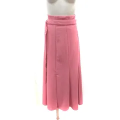 ワンアフター アナザー ナイスクラップ one after another NICE CLAUP フレアスカート ロング スリット ウエストマーク M ピンク /MS