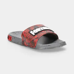 アニメキャラクター レディース シューズ サンダル Licensed Character Fortnite Little Kid Boysporty Slide Sandals Black Grey ブラック