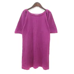 プロポーション ボディドレッシング PROPORTION BODY DRESSING ワンピース ニット ミニ 長袖 3 M 赤紫 パープル /MN