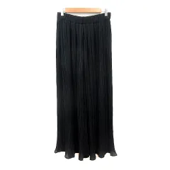 ザラ ZARA ワイドパンツ スカンツ プリーツ S 黒 ブラック /MN