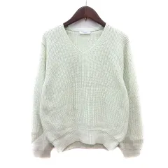 B&Y ユナイテッドアローズ BEAUTY&YOUTH ビューティー&ユース ニット セーター Vネック 長袖 黄緑 ライトグリーン /MN