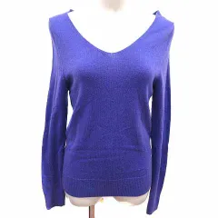 ピンキー&ダイアン ピンダイ PINKY&DIANNE ニット カットソー Vネック 長袖 ウール カシミヤ混 38 M 紫 パープル /YK
