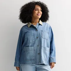 ソノマ レディース アウター ジャケット・ブルゾン プラスサイズ デニム Plusize Sonoma Goods For Life Denim Field Jacket Medium Light デニム