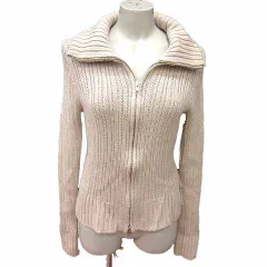 23区 オンワード樫山 カーディガン ニット ジップアップ 長袖 ウール 38 M ベージュ /YK