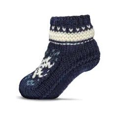 メモイ レディース アンダーウェア 靴下 ニット MeMoi Nordic Flake Recycled Knit Sherpa Lined Lounge Sock Navy ネイビー