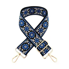 [Akaaka] ショルダーストラップ バッグ用 太め 刺繍柄 調節可能 幅広 交換用 肩掛け ベルト バッグの持ち手 バッグストラップ 後付け (タイプD) [タイプD]