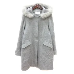 ミッシュマッシュ MISCH MASCH コート ロング 総裏地 フォックスファー ウール 36 S グレー /MN