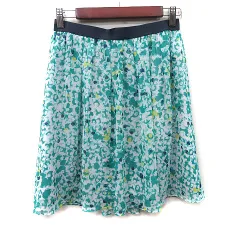 アンタイトル UNTITLED フレアスカート ギャザー ひざ丈 総柄 2 M マルチカラー /YI