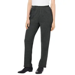 ロアマンズ レディース ボトムス カジュアルパンツ ストレート プラスサイズ トール ニット Roamans Womens Plusize Tall Plusize Straight Leg Soft Knit Pull On Pant Heather Cha