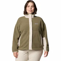 コロンビア レディース アウター ジャケット・ブルゾン プラスサイズ フリース Plusize Columbia Cloud Point Snap Fleece Stone Green グリーン
