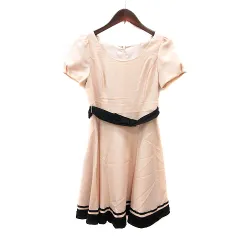 レッセパッセ LAISSE PASSE ワンピース ミニ レース 半袖 38 M ライトベージュ /MN