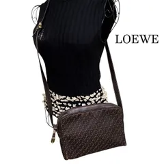 LOEWE ロエベ アナグラム リピート PVC レザー ダークブラウン 　ショルダーバッグ　斜め掛け　肩掛け