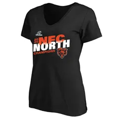 ファナティクス レディース トップス Tシャツ Vネック プラスサイズ Womens Fanatics Black Chicago Bears 2025 NFC North Division Champions Plusize VNeck TShirt Brs