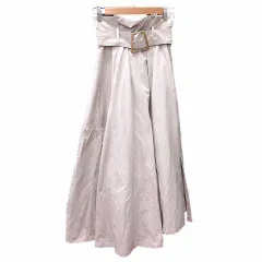 リエンダ rienda フレアスカート ロング マキシ ベルト S ライトベージュ /YK