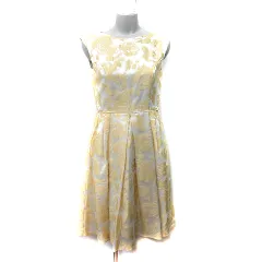 エメ AIMER ワンピース ひざ丈 ノースリーブ 花柄 9 M 黄色 イエロー /YI