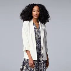 ヴェラウォン レディース アウター ジャケット・ブルゾン プチ ブレザー Petite Simply Vera Wang RollTab Easy Blazer White Knight ホワイト